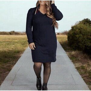 Lularoe AVA Black V Neck Mutton Sleeve Dress 3XL NWT